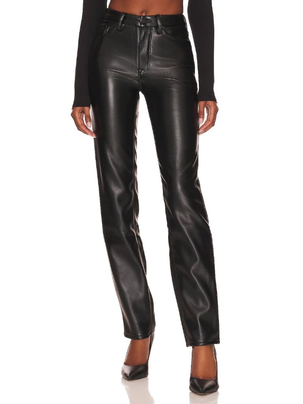Good American Black Better Than Leather Good Icon Pants size 2 / 26